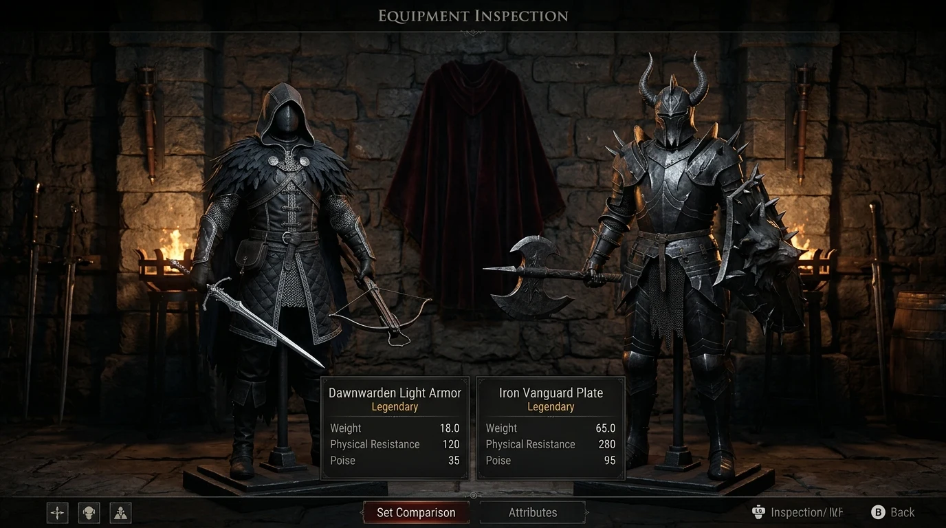 Legendary Armor Sets Comparison - Dawnwarden Light Armor and Iron Vanguard Plate